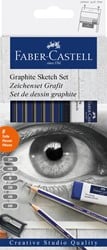 Potloden Faber Castell 6 hardheden inclusief puntenslijper en gum