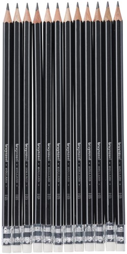 Bruynzeel grafietpotlood HB met gom set van 12 stuks-2