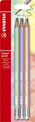Potlood STABILO grafiet Swano HB met gumtip pastel etui à 6 kleuren