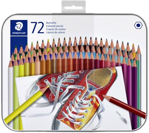 Kleurpotlood Staedtler 6kantig assorti blik à 72 stuks