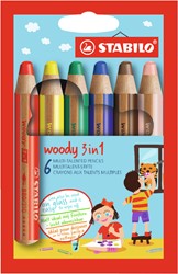Kleurpotloden STABILO Woody 880/6 etui à 6 kleuren
