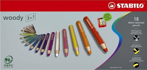 Kleurpotloden STABILO Woody 8806-1-20 etui à 6 kleuren met puntenslijper-3