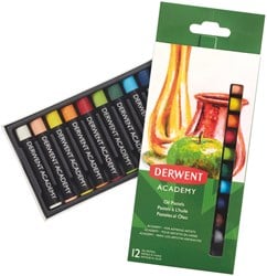 Derwent oliepastels Academy , blister van 12 stuks in geassorteerde kleuren
