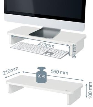 Leitz Ergo monitorstandaard wit-2