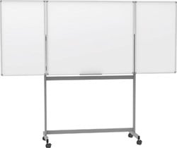 Whiteboard op wielen uitklapbaar 100 x 150 cm