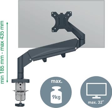 Monitor arm 1 scherm ruimtebesparend Leitz Ergo grijs-3