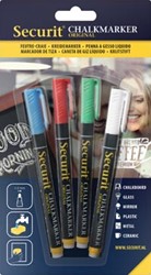 Krijtstift Securit small blister met 4 stuks in geassorteerde kleuren
