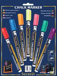Krijtstift Securit small blister met 7 stuks in geassorteerde kleuren