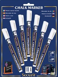 Krijtstift Securit small wit blister met 7 stuks