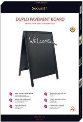 Stoepbord hout 70 x 125 cm zwart Securit Sandwich