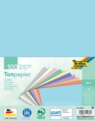 Folia gekleurd tekenpapier pastel A4 100 vel in 10 geassorteerde kleuren