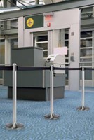 Afzetpaal Securit RVS met rolband 210cm zwart-2