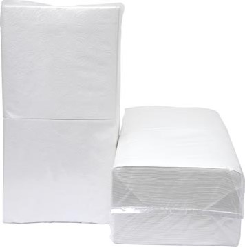 Servetten 33 x 33 cm 1-laags wit pak van 9 x 500 stuks