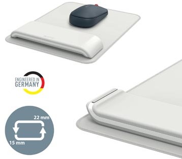 Leitz Ergo muismat met verstelbare polssteun lichtgrijs-3