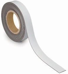 Magneetstrip voor etiketten wisbaar 10 m x 30 mm x 1 mm in de kleur wit