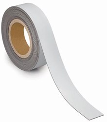 Magneetstrip voor etiketten wisbaar 10 m x 40 mm x 1 mm in de kleur wit