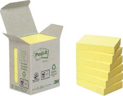 Memoblok 3M Post-it 653-1B 38x51mm 6 stuks recycled geel