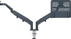 Monitorarm dubbele arm met 1 laptoparm grijs Leitz Ergo
