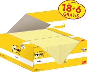 Memoblok 3M Post-it 653-CY 38mmx51mm geel voordeelpak