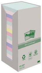 Post-it recycled notes Nature 100 vel 76 x 76 mm pak van 16 blokken geassorteerde kleuren