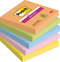 Post-it Super Sticky notes Boost 90 vel 76 x 76 mm geassorteerde kleuren pak van 5 blokken