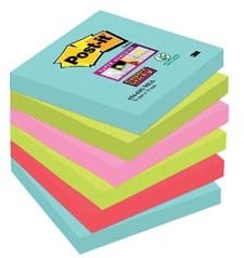 Post-it Super Sticky notes Miami 76 x 76 mm 90 vel pak van 6 blokken