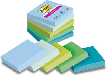 Post-it Super Sticky notes Oasis 90 vel 76 x 76 mm geassorteerde kleuren pak van 5 blokken-2