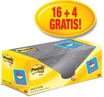 Post-it 654 notes voordeelpak 76 x 76 mm-2