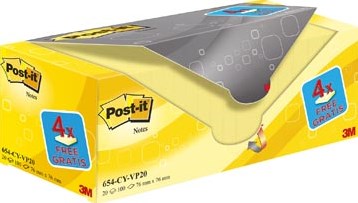 Post-it 654 notes voordeelpak 76 x 76 mm