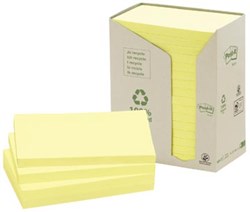 Post-it Notes gerecycleerd 76 x 127 mm geel 100 vel pak van 16 blokken