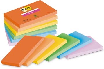 Post-it Super Sticky notes Playful 90 vel 76 x 127 mm geassorteerde kleuren pak van 6 blokken-2
