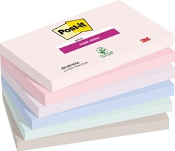 Post-it Super Sticky notes Soulful 90 vel 76 x 127 mm geassorteerde kleuren pak van 6 blokken