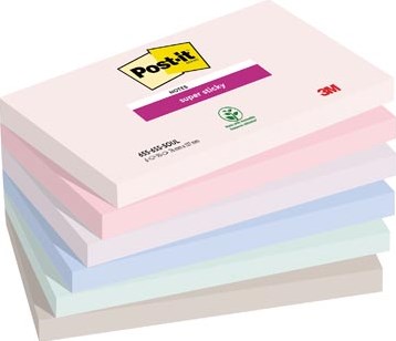 Post-it Super Sticky notes Soulful 90 vel 76 x 127 mm geassorteerde kleuren pak van 6 blokken