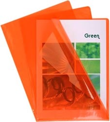 Insteekmap A4 uit gladde PVC pak van 100 stuks oranje