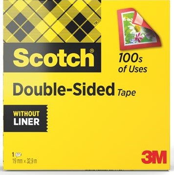 Scotch® dubbelzijdige plakband ft 19 mm x 33 m