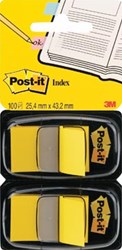 Post-it index standaard geel blister van 2 stuks