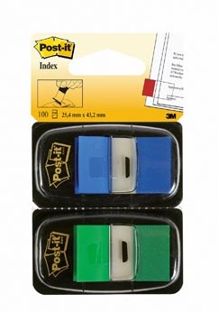 Post-it Index standaard Duo Pack 100 tabs groen/blauw