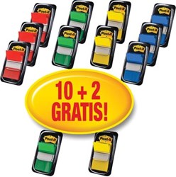 Post-it Index standaard voordeelpak 10 + 2 GRATIs geassorteerde kleuren