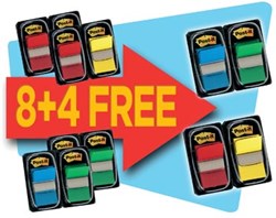Post-it Index standaard voordeelpak 8+4 GRATIs geassorteerde kleuren