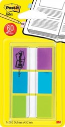 Set Post-It Index 244 x 432mm standaard paars blauw en groen
