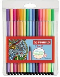 Viltstift STABILO Pen 68 etui à 10+5 neon kleuren