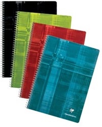 Clairefontaine schrift A4 180 bladzijden geruit 5 mm spiraalbinding geassorteerde kleuren