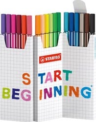 STABILO Pen 68 viltstift, geassorteerde kleuren, deskset van 18 stuks