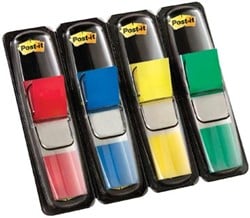 Post-It Index Smal rood, blauw, geel en groen