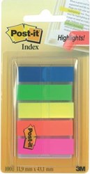 Post-it Notes Index Translucent 12 x 43 mm geassorteerde kleuren 20 tabs per kleur