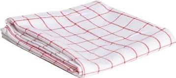 Cosy handdoek 72 x 50 cm geruit wit/rood