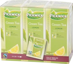 Thee Pickwick Fair Trade groen lemon 25 zakjes van 1.5gr
