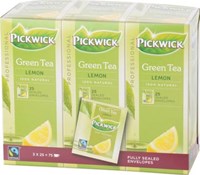 Thee Pickwick Fair Trade groen lemon 25 zakjes van 1.5gr