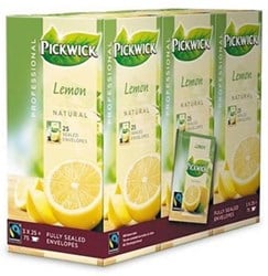 Pickwick thee, citroen, fairtrade, pak van 25 zakjes