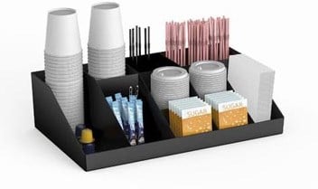 Koffie corner organizer voor koffie toebehoren